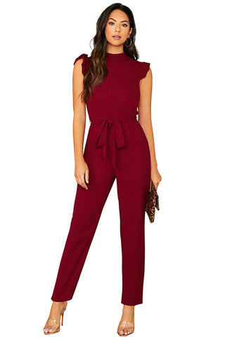 Tfunny Fashion Women's Maroon Maxi Jumpsuit