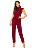 Tfunny Fashion Women's Maroon Maxi Jumpsuit