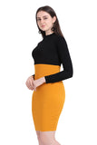 Tfunny Fashion Women's High Neck Full Sleeve Bodycon Dress